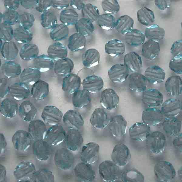 Aqua 4MM Fire Polish Bicone