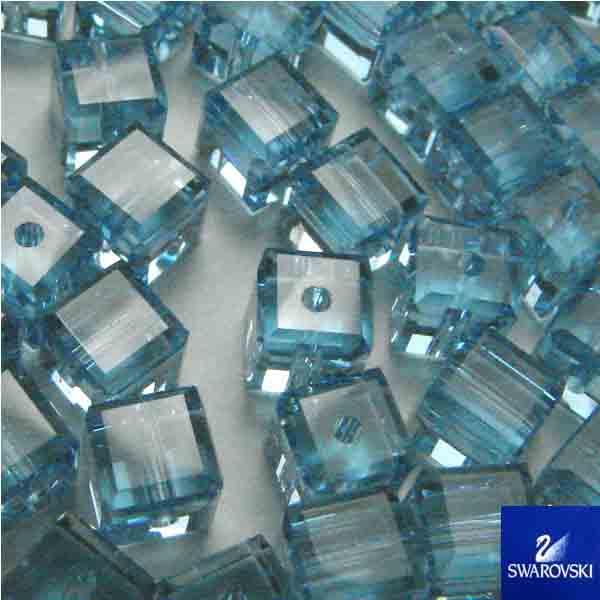 Aqua 4MM Swarovski 5601 Cube Bead