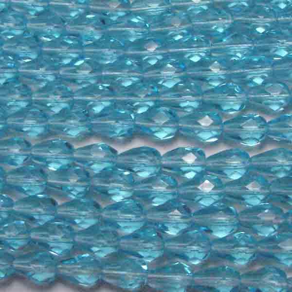 Aqua 7X5MM Fire Polish Tear
