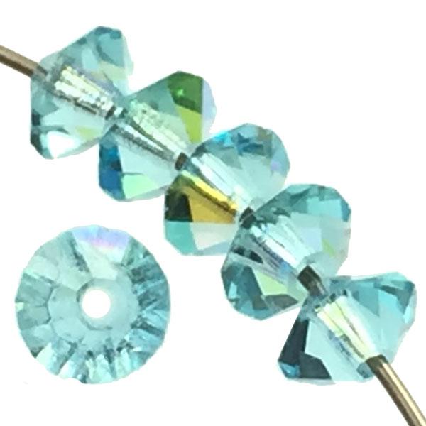 Aqua AB 3x5MM Machine Cut Crystal Bead