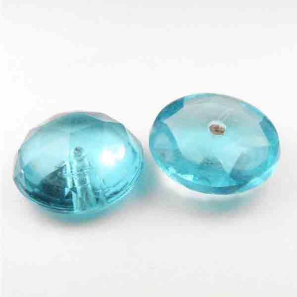 Aqua Faceted 13X6MM Half Drill Hatpin Topper