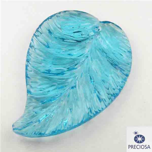 Aqua Textured 33X23MM Leaf