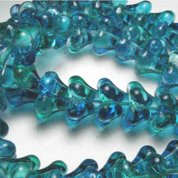 Aqua With Emerald 2 tone 10x12MM Bell Flower