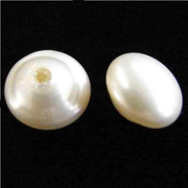 Baroque Cream 14X10MM Pearl Half Drill Hatpin Topper