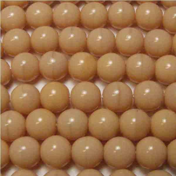 Beige 8MM Opaque Round Druk Ball