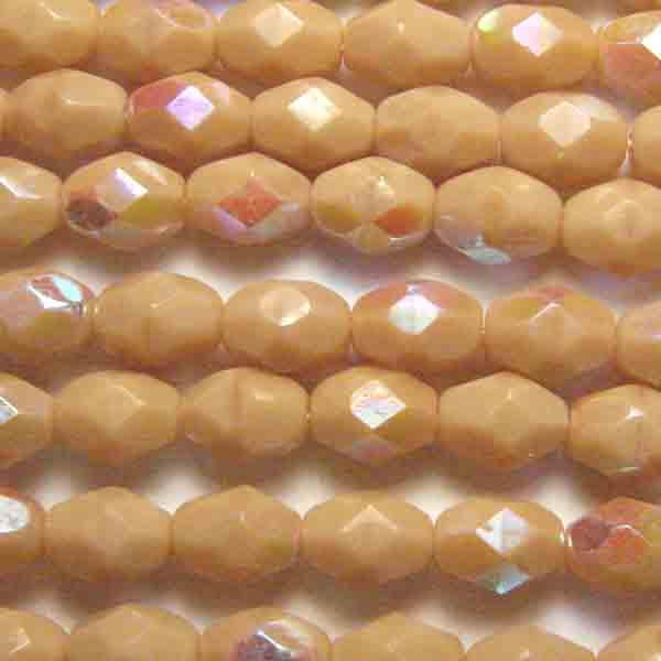 Beige Ab 7X5MM Fire Polish Oval
