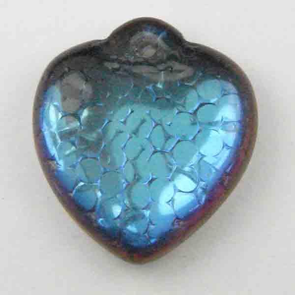 Bermuda Blue Heart 15X14MM with Foil Back