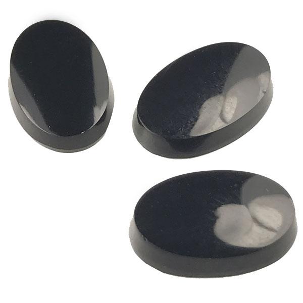 Black 14X9 Beveled Flatback Cabochon