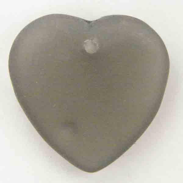 Black Diamond 17MM Matte Heart with Rhinestone Setting