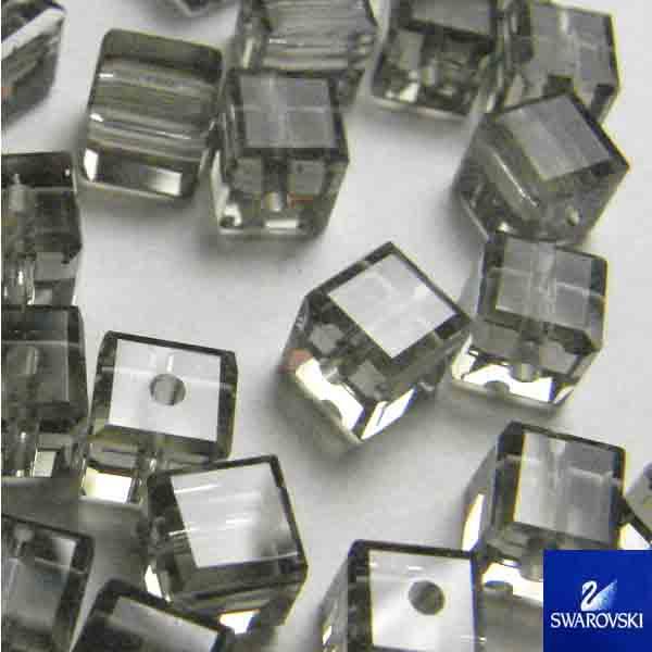 Black Diamond 4MM Swarovski 5601 Cube Bead