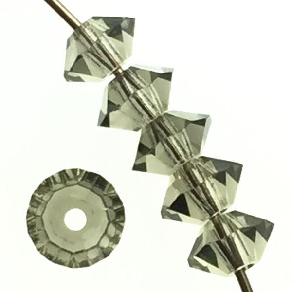 Black Diamond 5x3MM Flattened Bicone Machine Cut Spaecer Bead