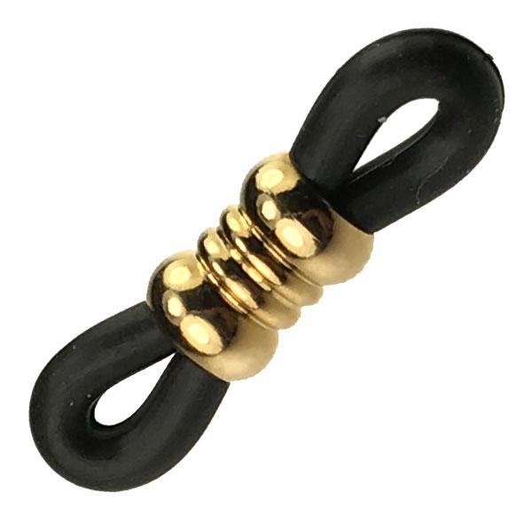 Black Rubber With Gold Plate 20x5MM Eyeglass Holder