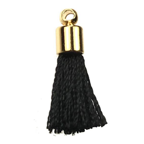 Black With Gold Plate 17MM Tassel