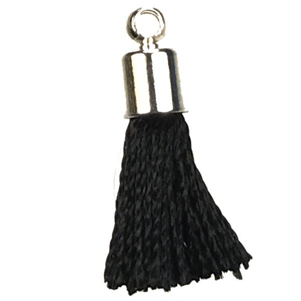 Black With Silver Plate 17MM Tassel