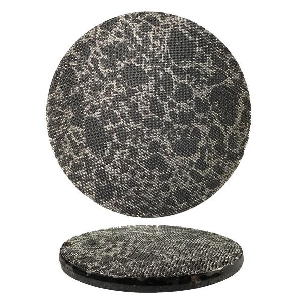 Black and Silver Snakeskn Cabochon 37MM