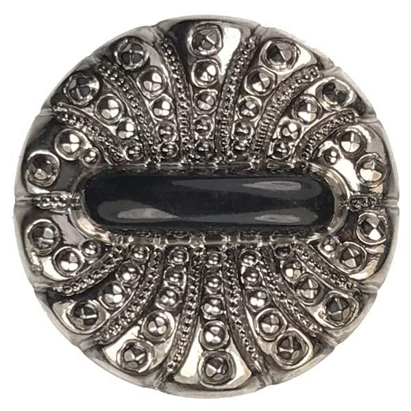 Black with Silver Marcasite 23MM Bar