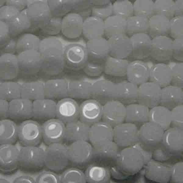 Blank White 6x4MM Letter Alphabet Bead