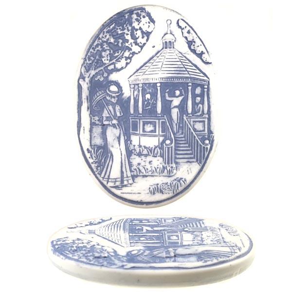 Blue/White 40X30MM Gazeebo Cameo
