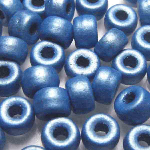 Blue 4X6MM Satin Metallic Crow Bead
