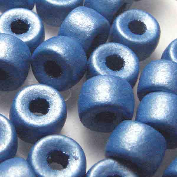 Blue 6X9MM Satin Metallic Crow Bead