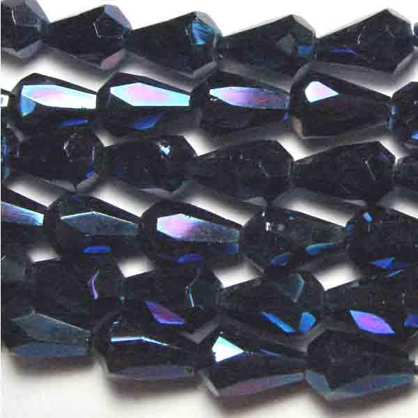 Blue Iris 12x8MM Fire Polish Tear