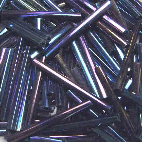 Blue Iris 25x2MM Faceted Bugle