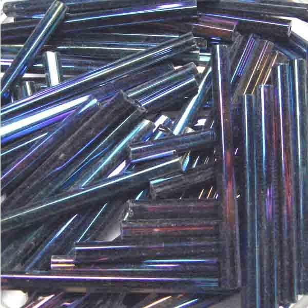 Blue Iris 35x2MM Faceted Bugle
