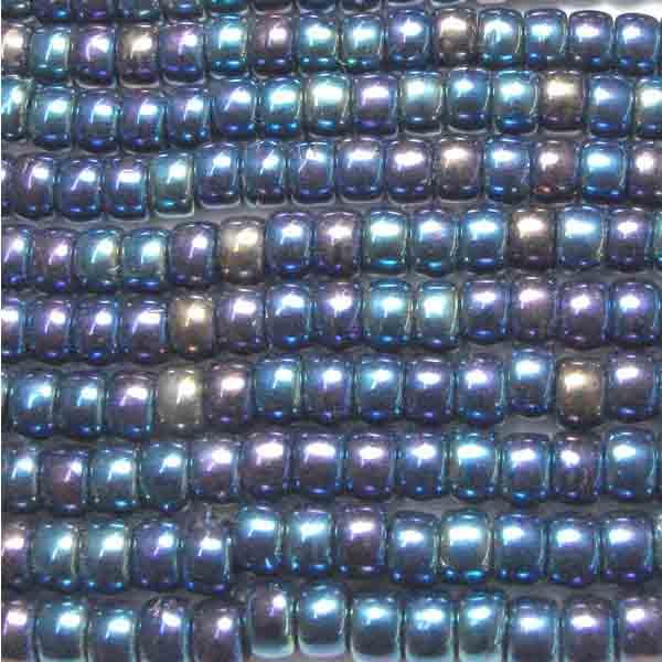 Blue Iris 6x4MM Crow Style Roller Bead With 2MM Large Hole