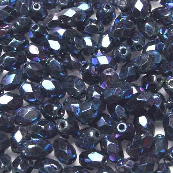 Blue Iris Fire Polish Oval 7X5MM