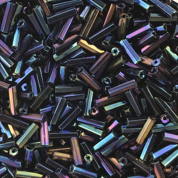 Blue Iris Silver Lined Bugle Size 3 (6MM)