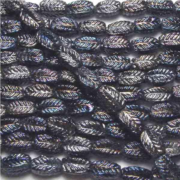 Blue Iris Vein Textured 4 sided 7X5MM Oval