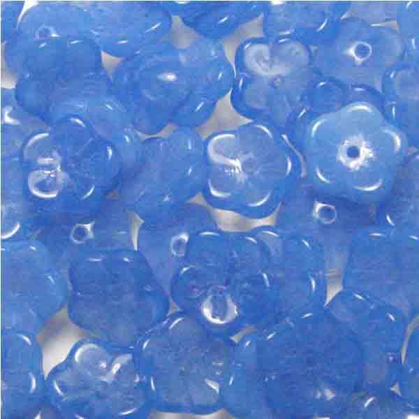 Blue Opal 9X4MM 3-D Flower Blossom