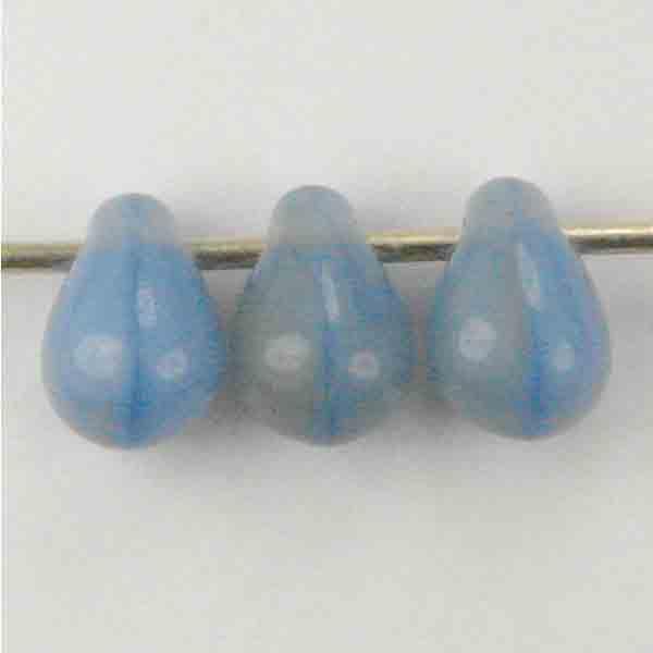 Blue Opal Tear 6x4MM Cross Hole