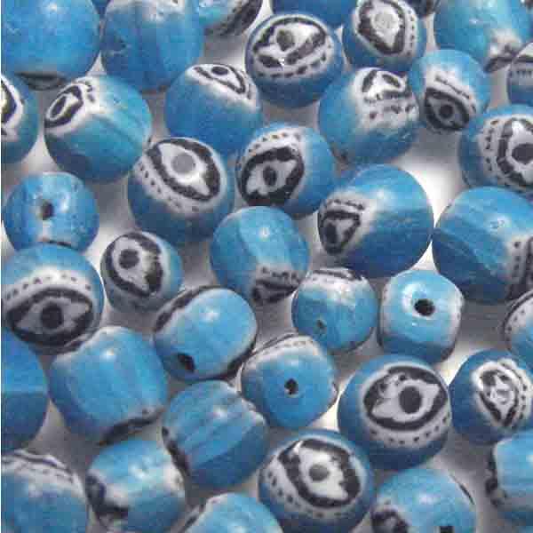 Blue Turquoise Ball with Jet Eye 7 to 8MM