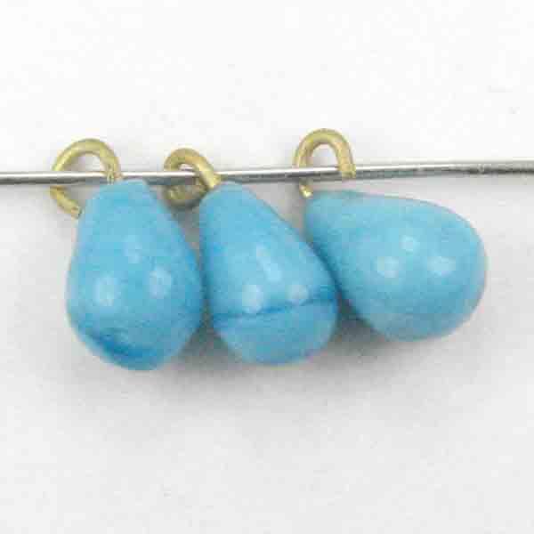 Blue Turquoise Wired Tear Wired Tear 9X6MM