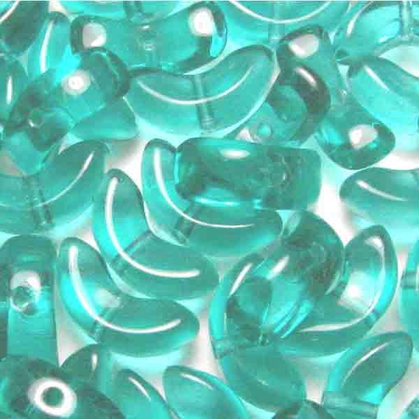 Blue Zircon 14x6MM Wing Crescent Bead