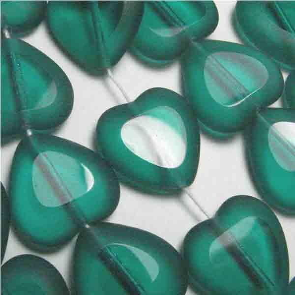 Blue Zircon 15MM Heart Matte and Glossy