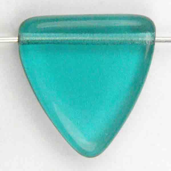 Blue Zircon 17MM Triangle With Cross Hole