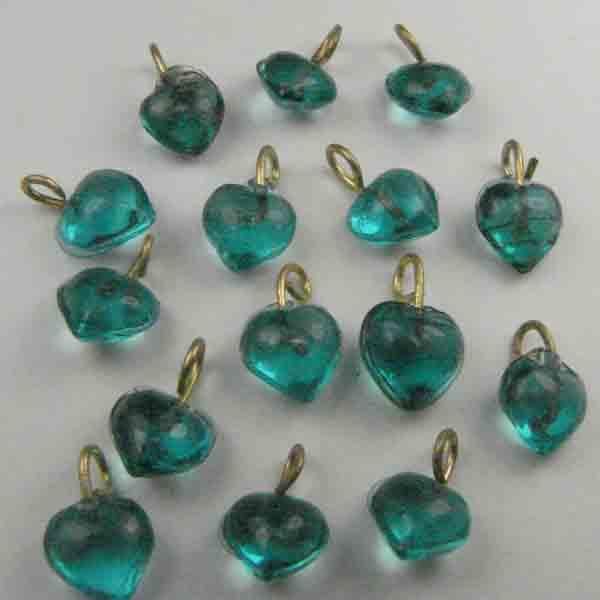 Blue Zircon 6MM Brass Looped Heart