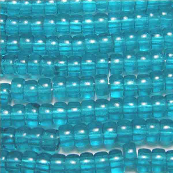 Blue Zircon 6x4MM Crow Style Roller Bead