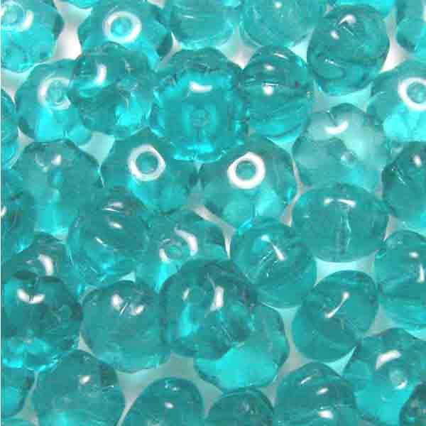 Blue Zircon 6x8MM Melon Rondelle