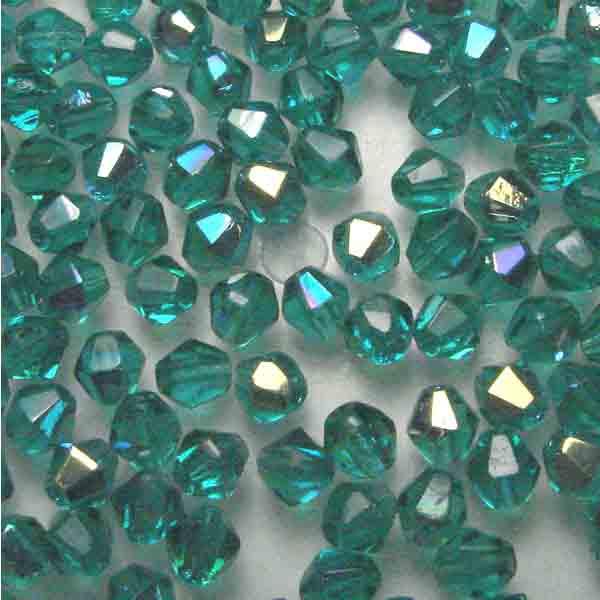 Blue Zircon AB 4MM Fire Polish Bicone