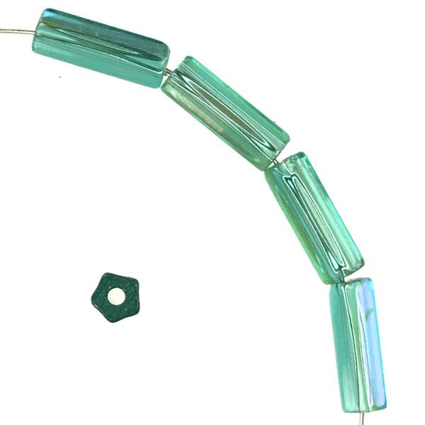 Blue Zircon AB Cylinder 10X4MM 5 Sided Cylinder Atlas Tube