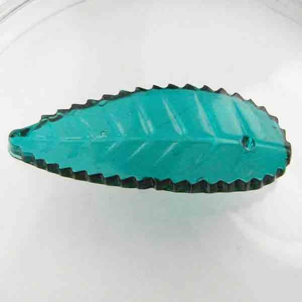 Blue Zircon Saw Edge 35X15MM Leaf Pendant