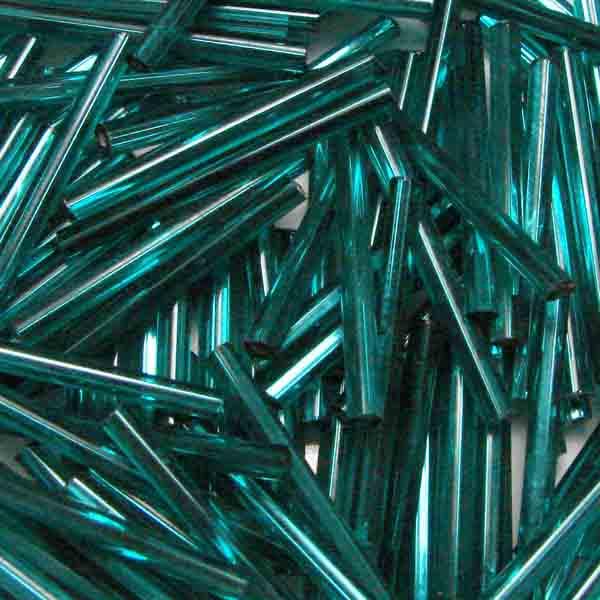 Blue Zircon Silver Lined 25MM Bugle