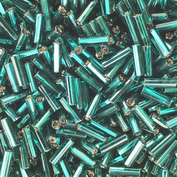 Blue Zircon Silver Lined Bugle Size 3 (6MM)