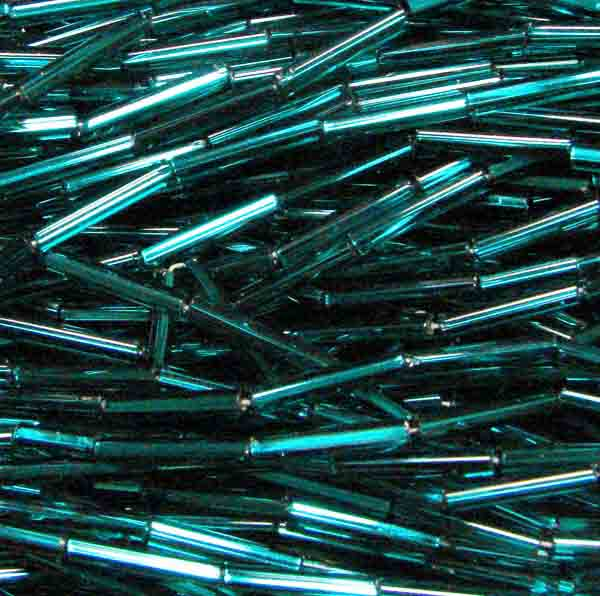 Blue Zircon Silver Lined Size 5 (12MM) Bugle Bead