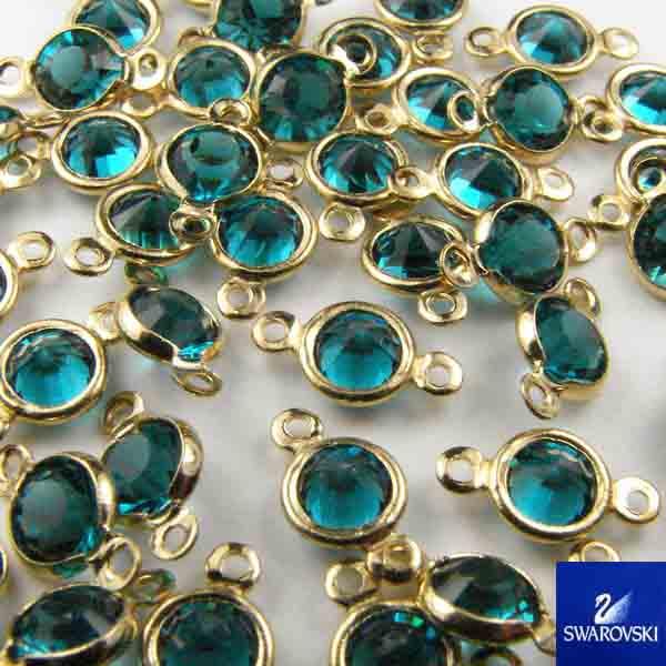 Blue Zircon W/Gold Plate 4MM (PP30) Channel Connector