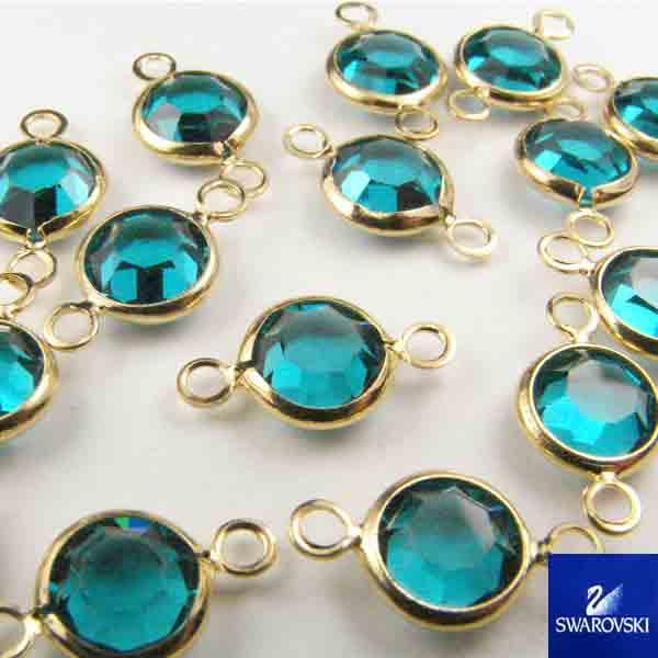 Blue Zircon With Gold Plate 7MM (SS29) Channel Connector