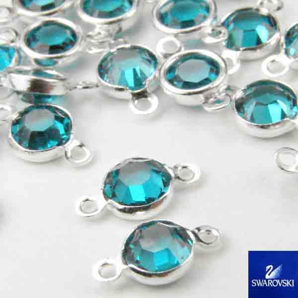 Blue Zircon With Silver Plate 4MM (PP30) Channel Connector